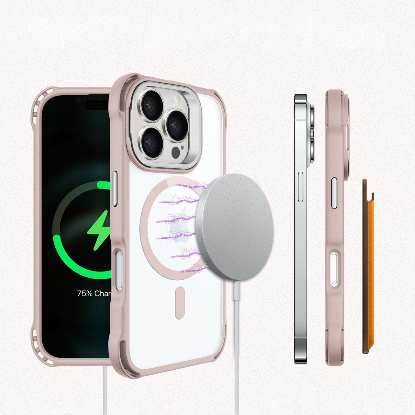 iPhone 16 Pro Clear Kickstand Case - Anti-Slip, Rugged, MagSafe | Venture Series