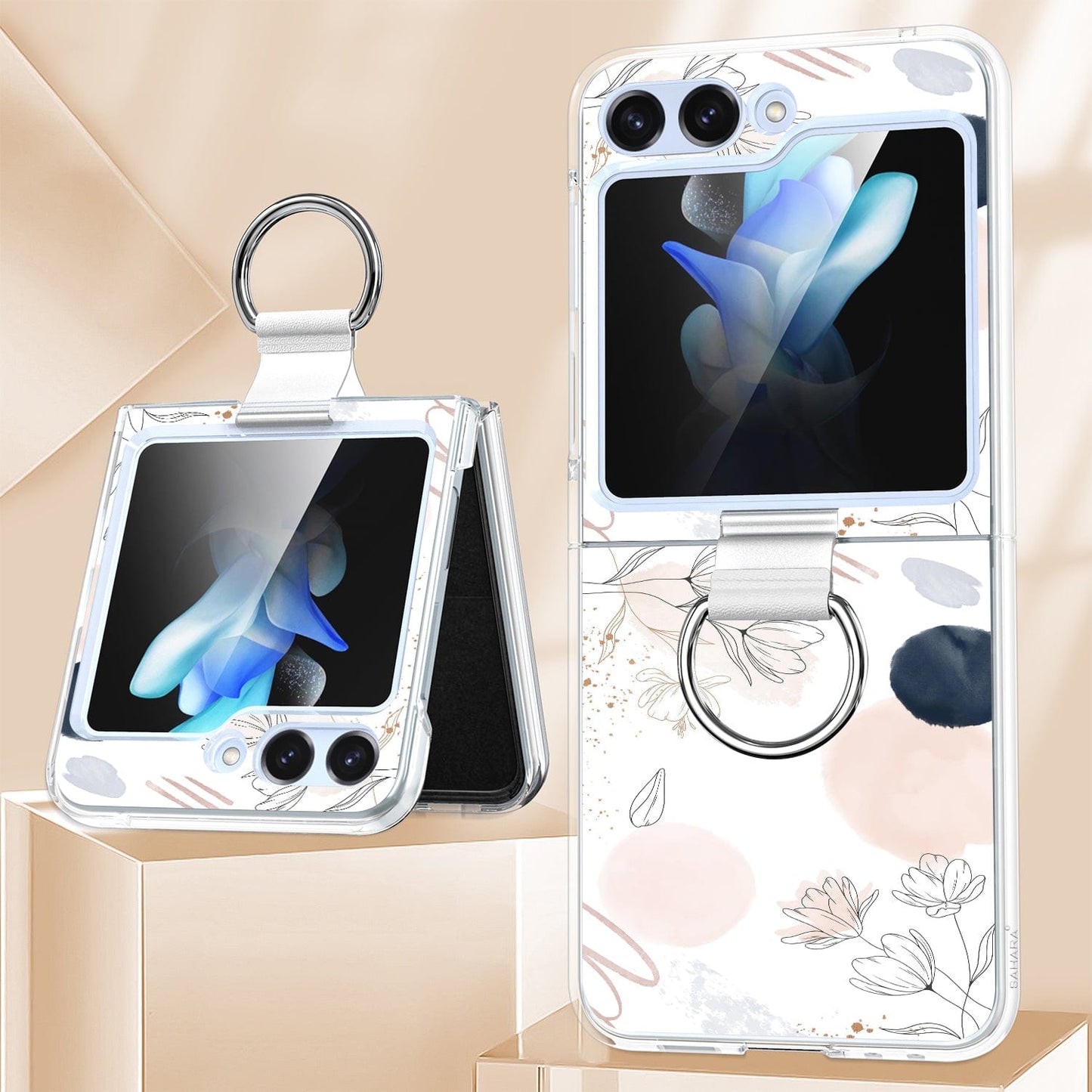 Inspire Series Floral Hard Shell Case with Ring - Samsung Galaxy Z Flip6