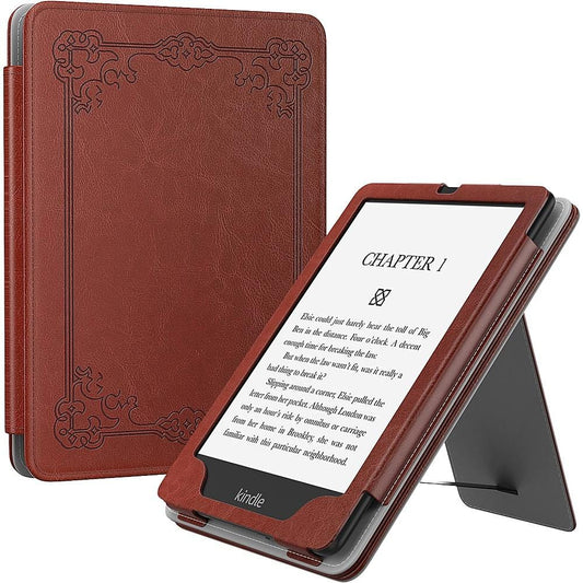 Indy Series Ornate Border Vegan Leather Folio Case - Amazon Kindle Paperwhite and Kindle Colorsoft