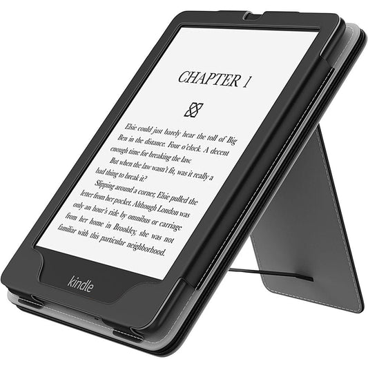 Indy Series Black Vegan Leather Folio Case - Amazon Kindle Paperwhite