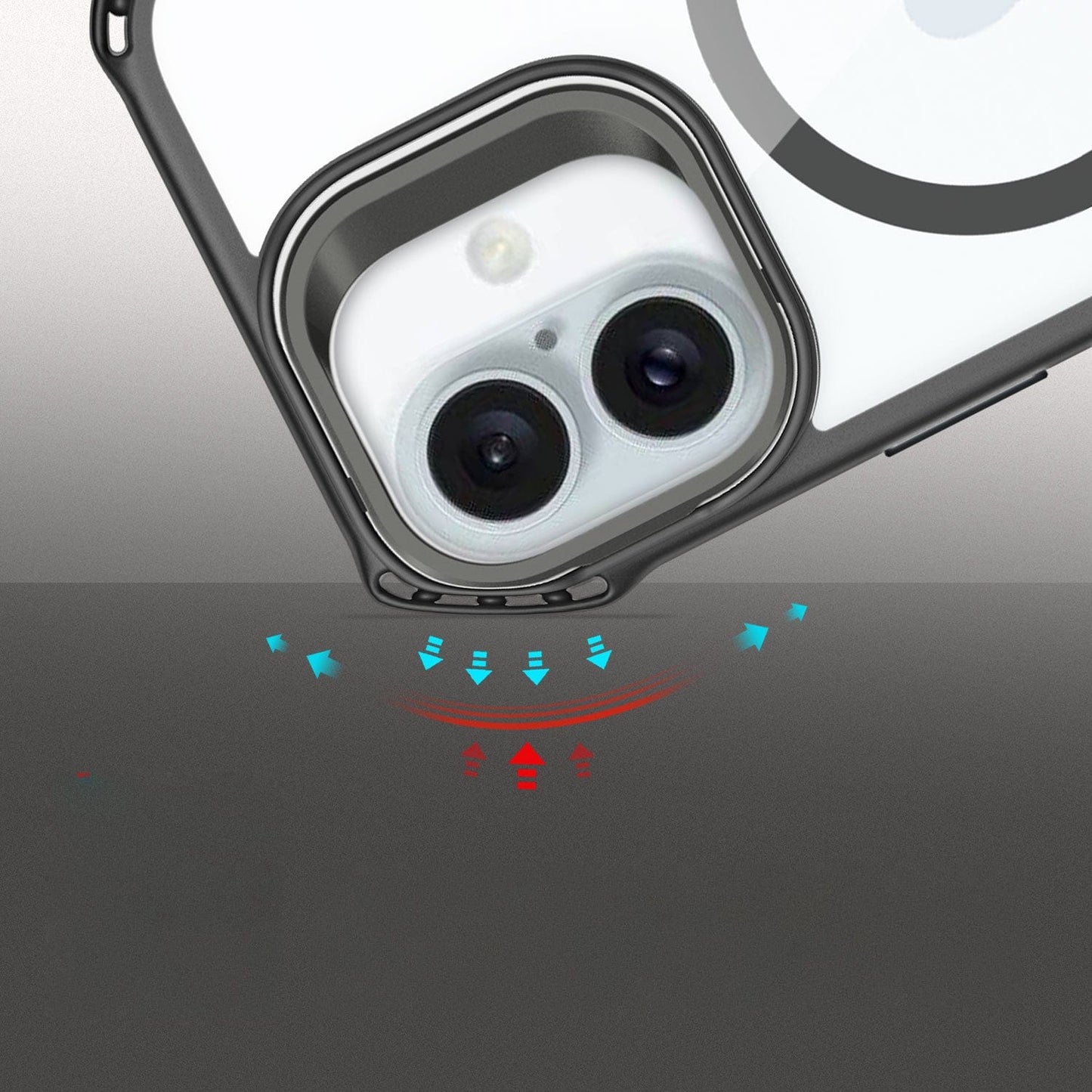 iPhone 16 Plus Clear Kickstand Case - Anti-Slip, Rugged, MagSafe | Venture Series