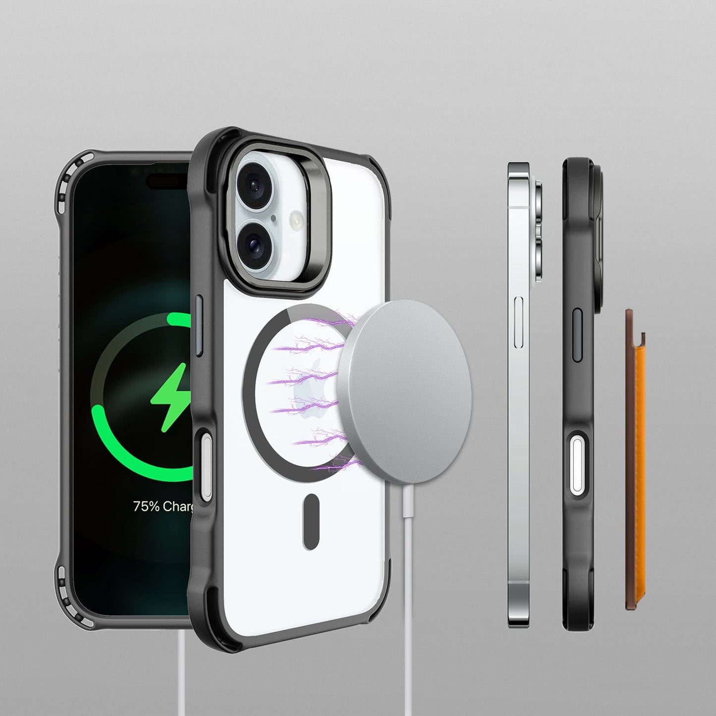 iPhone 16 Clear Kickstand Case - Anti- Slip, Rugged, MagSafe | Venture Series