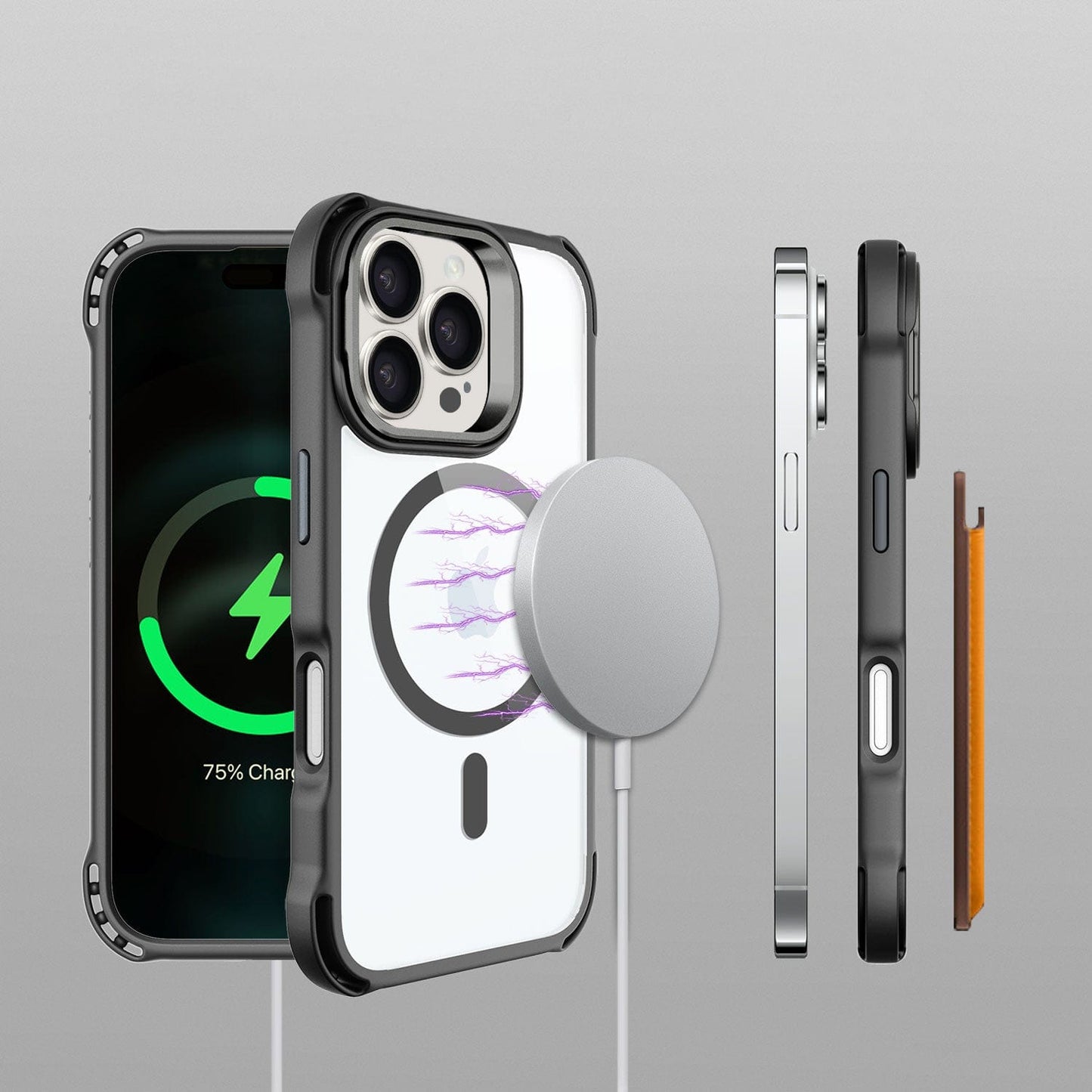 iPhone 16 Pro Clear Kickstand Case - Anti-Slip, Rugged, MagSafe | Venture Series