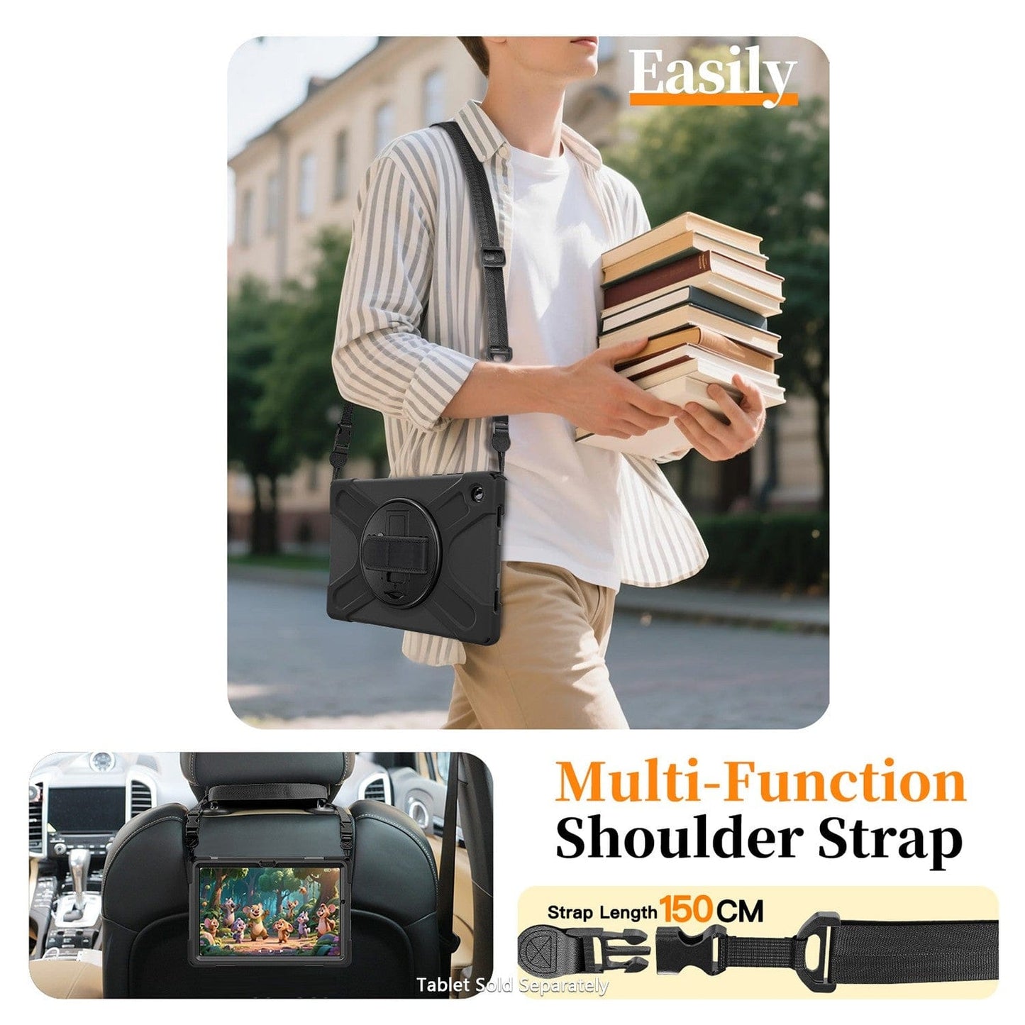 Samsung Galaxy Tab A11+ Case - Heavy-Duty, Hand Strap | Raider-X Series