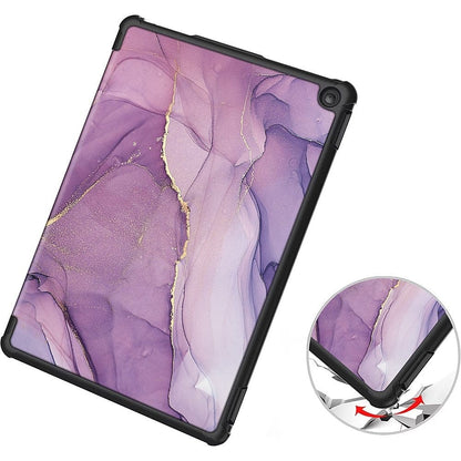 Inspire Series Tri-Fold Purple Marble Folio Case - Amazon Fire HD 10