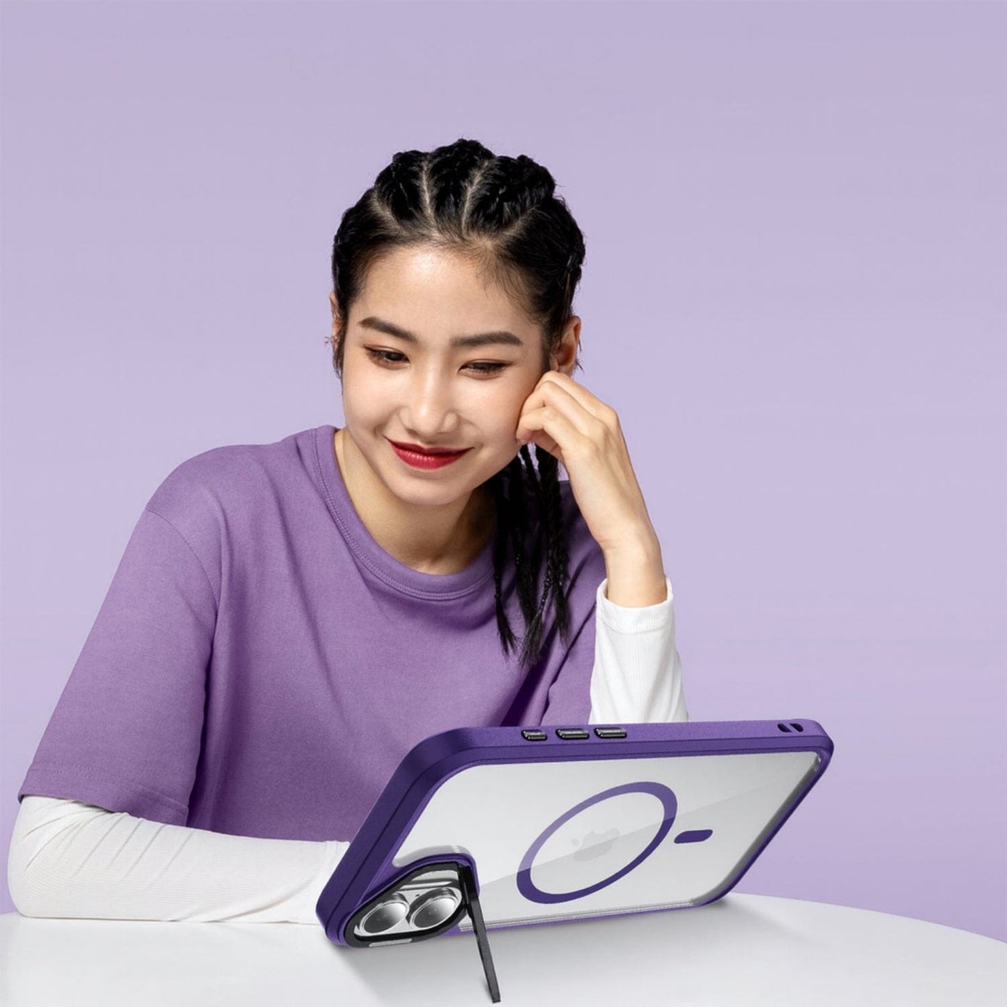 iPhone 17 Kickstand Case - Clear Durable Back with Shockproof Edges Magsafe Compatible | Raider ArmorPro Series