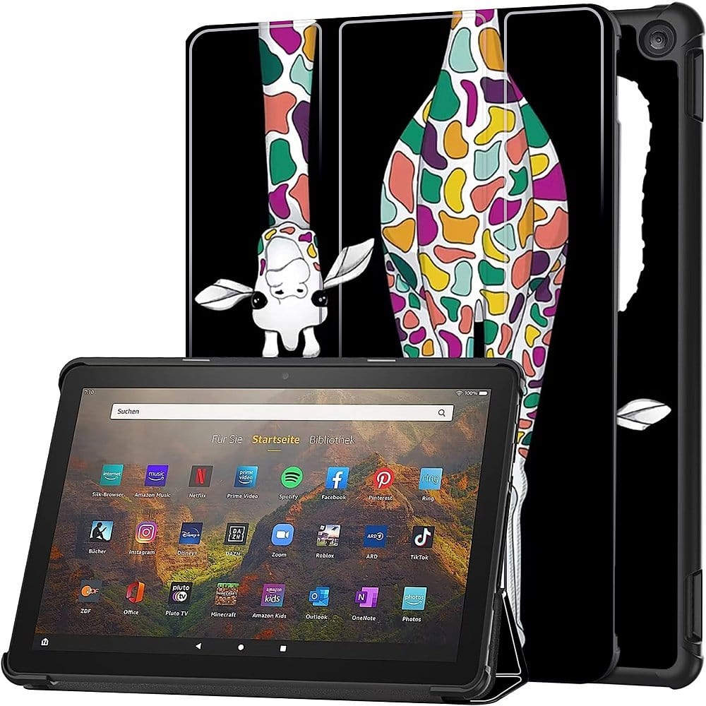"You Look Amazing" Giraffe Themed Tri-Fold Folio Case - Amazon Fire HD 10