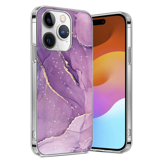 iPhone 15 Pro Purple Marble Case - Stylish Protection | Inspire Series