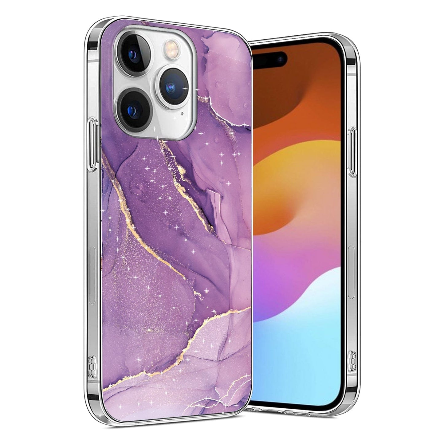 iPhone 15 Pro Max Purple Marble Case - Stylish Protection | Inspire Series