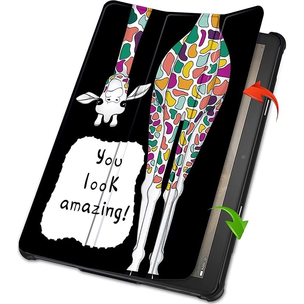 "You Look Amazing" Giraffe Themed Tri-Fold Folio Case - Amazon Fire HD 10