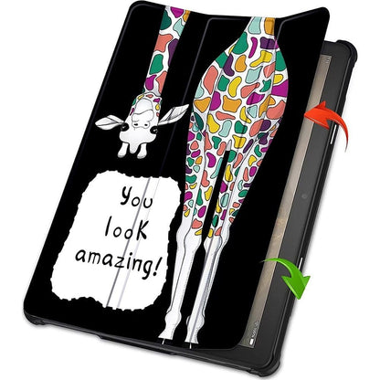 "You Look Amazing" Giraffe Themed Tri-Fold Folio Case - Amazon Fire HD 10