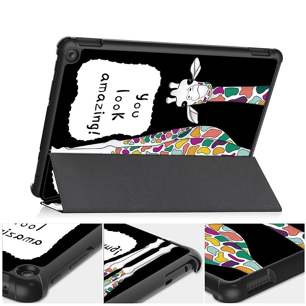 "You Look Amazing" Giraffe Themed Tri-Fold Folio Case - Amazon Fire HD 10