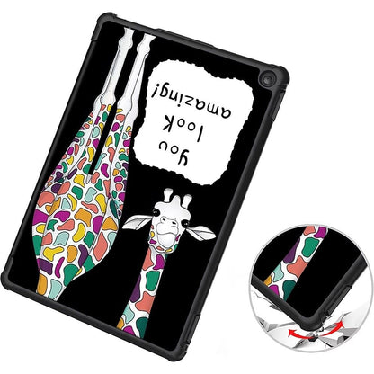 "You Look Amazing" Giraffe Themed Tri-Fold Folio Case - Amazon Fire HD 10