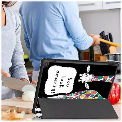 "You Look Amazing" Giraffe Themed Tri-Fold Folio Case - Amazon Fire HD 10