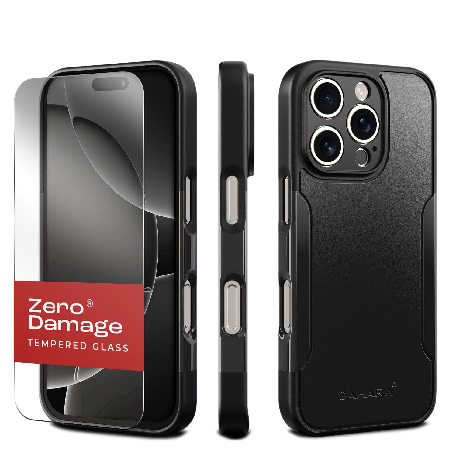 Lifestyle SaharaCase rugged case product photo on smartphone.