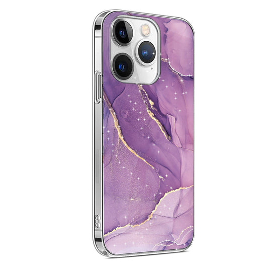 iPhone 15 Pro Purple Marble Case - Stylish Protection | Inspire Series