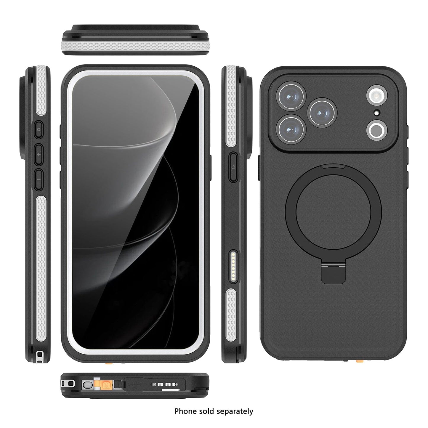 iPhone 17 Pro Waterproof Case - Built-In Kickstand, Integrated Screen and Camera Protection, Compatible with Magsafe | Oasis Series