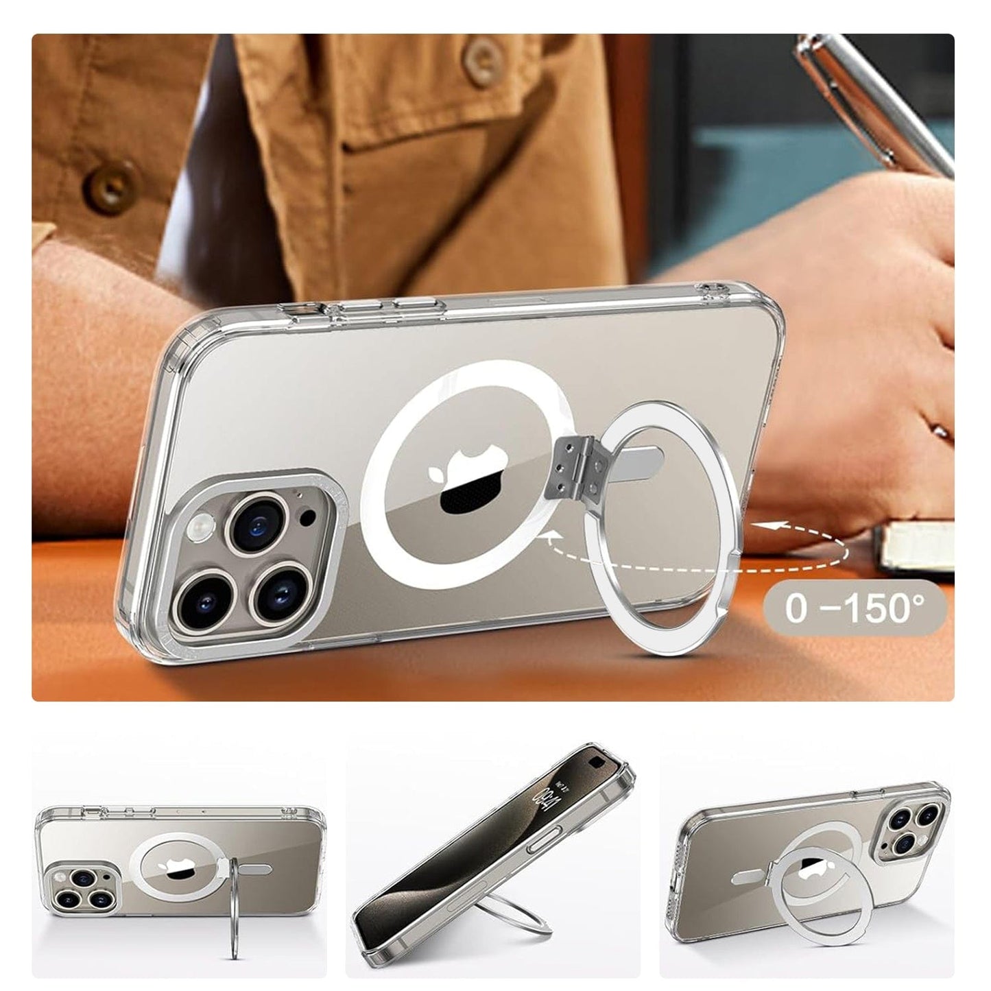 iPhone 15 Pro Max Clear Kickstand Case with MagSafe | Venture Series