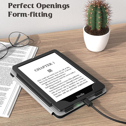 Indy Series Black Vegan Leather Folio Case - Amazon Kindle Paperwhite