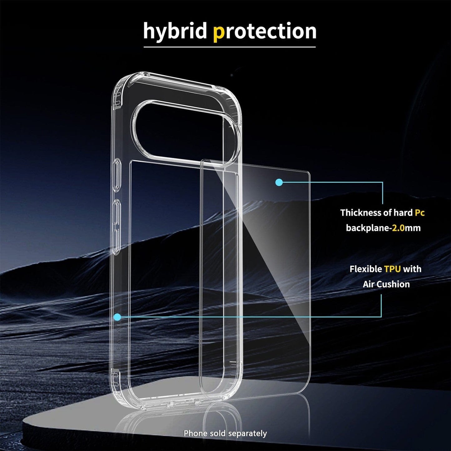 Google Pixel 10 Pro XL Clear Case – Slim Anti-Slip Grip | Venture Series