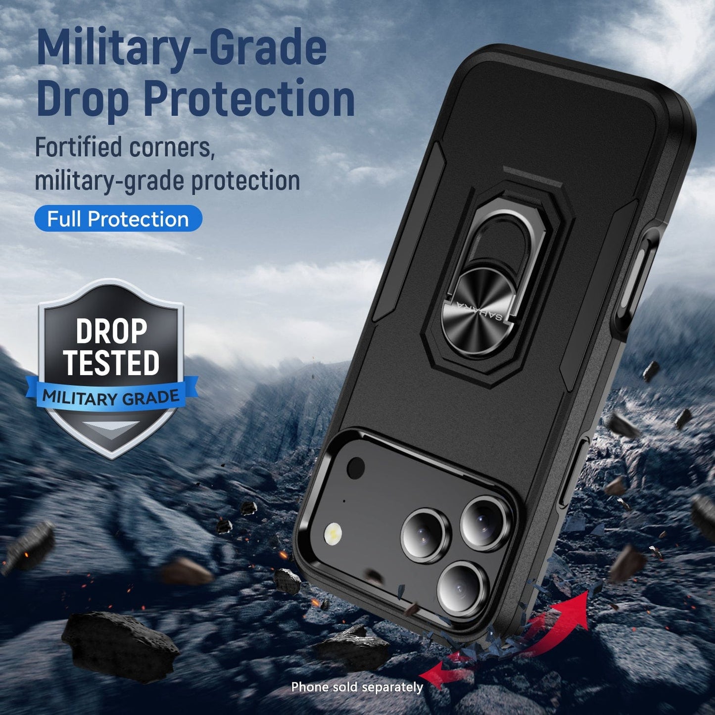 iPhone 17 Pro Max Heavy Duty Case with Kickstand - Military Grade Protection, Anti-Slip Grip | Raider Series