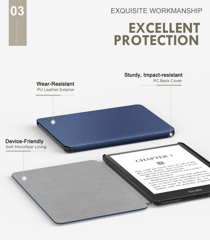 Slim Vegan Leather Business Folio Case - Amazon Kindle Paperwhite (2021-2023)