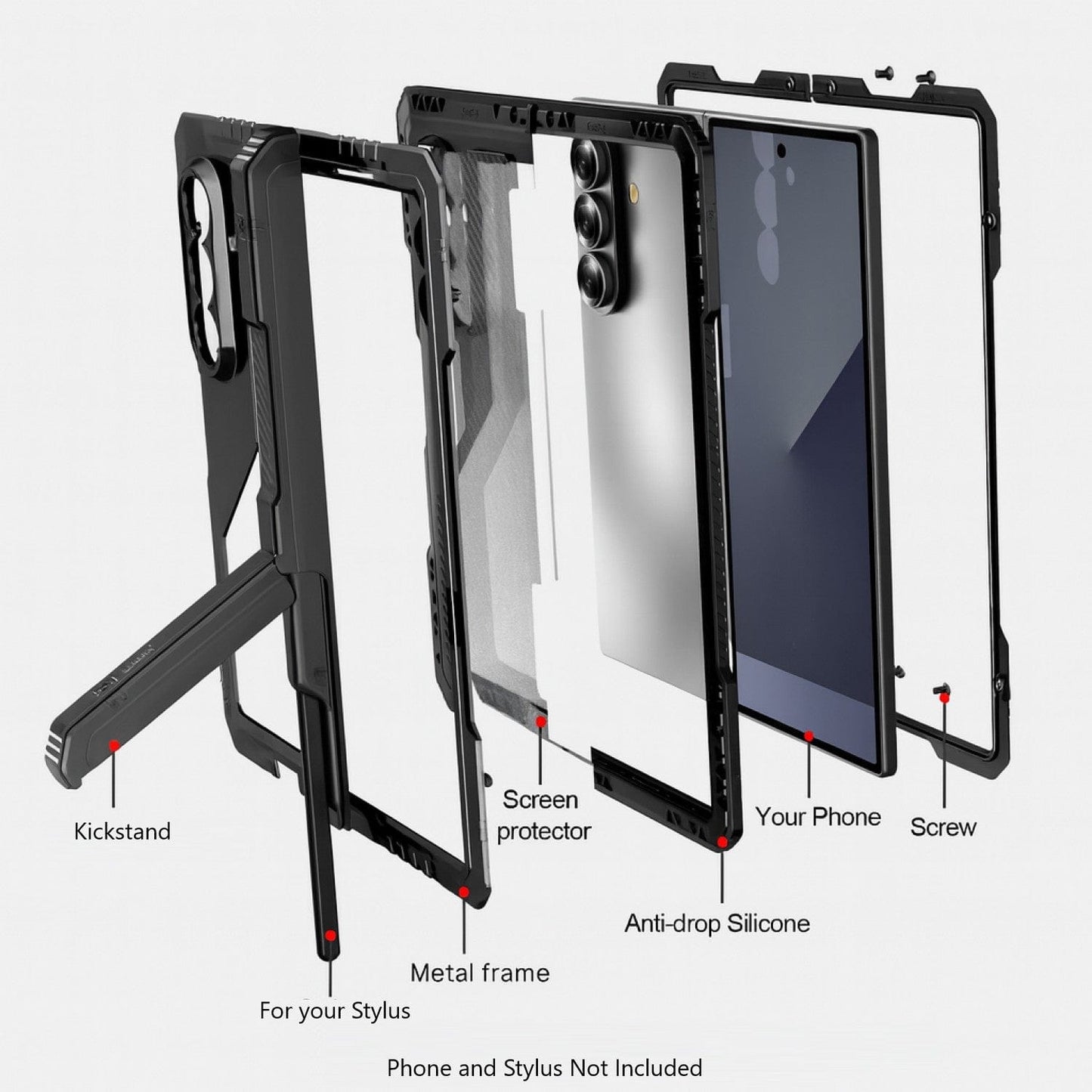 Samsung Galaxy Z Fold7 Case – Heavy-Duty Kickstand with Screen Protector | Raider Series