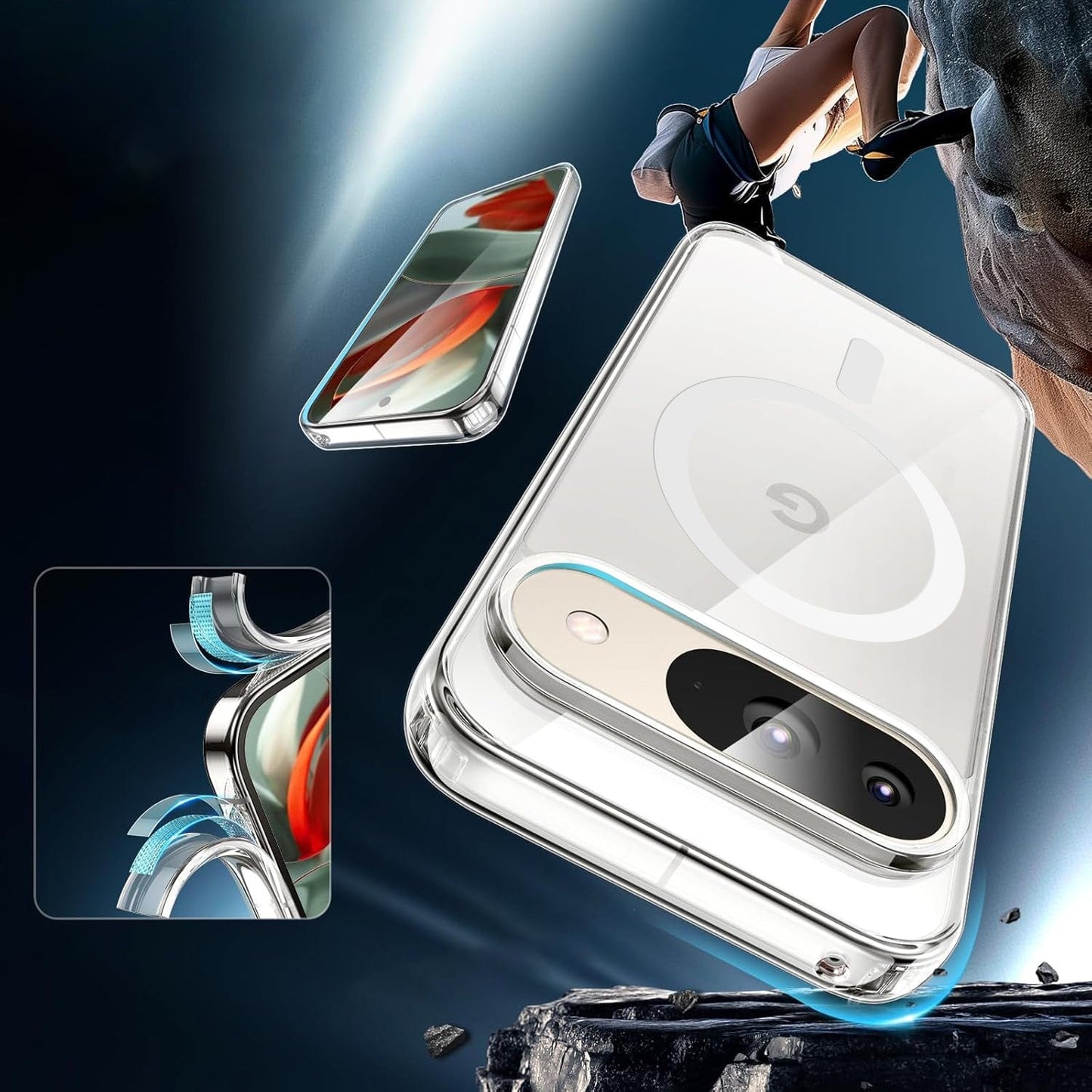 Venture Series Clear Case with Detachable Leather Wallet - Google Pixel 9 and 9 Pro