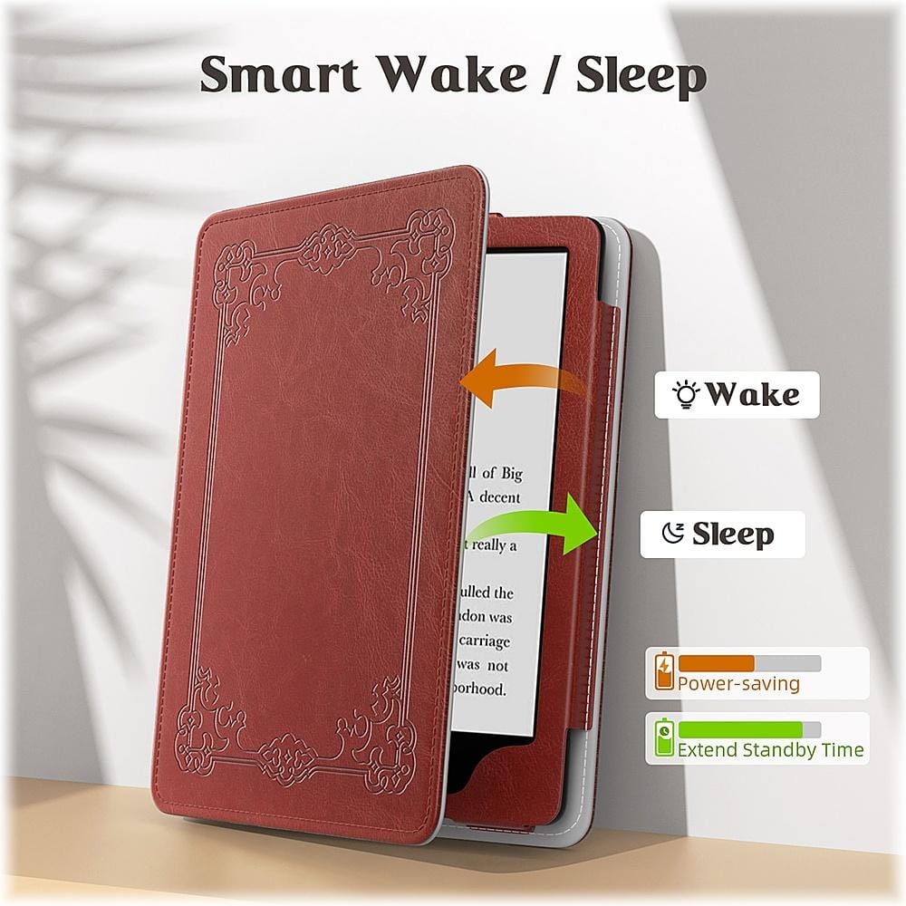 Indy Series Ornate Border Vegan Leather Folio Case - Amazon Kindle Paperwhite and Kindle Colorsoft