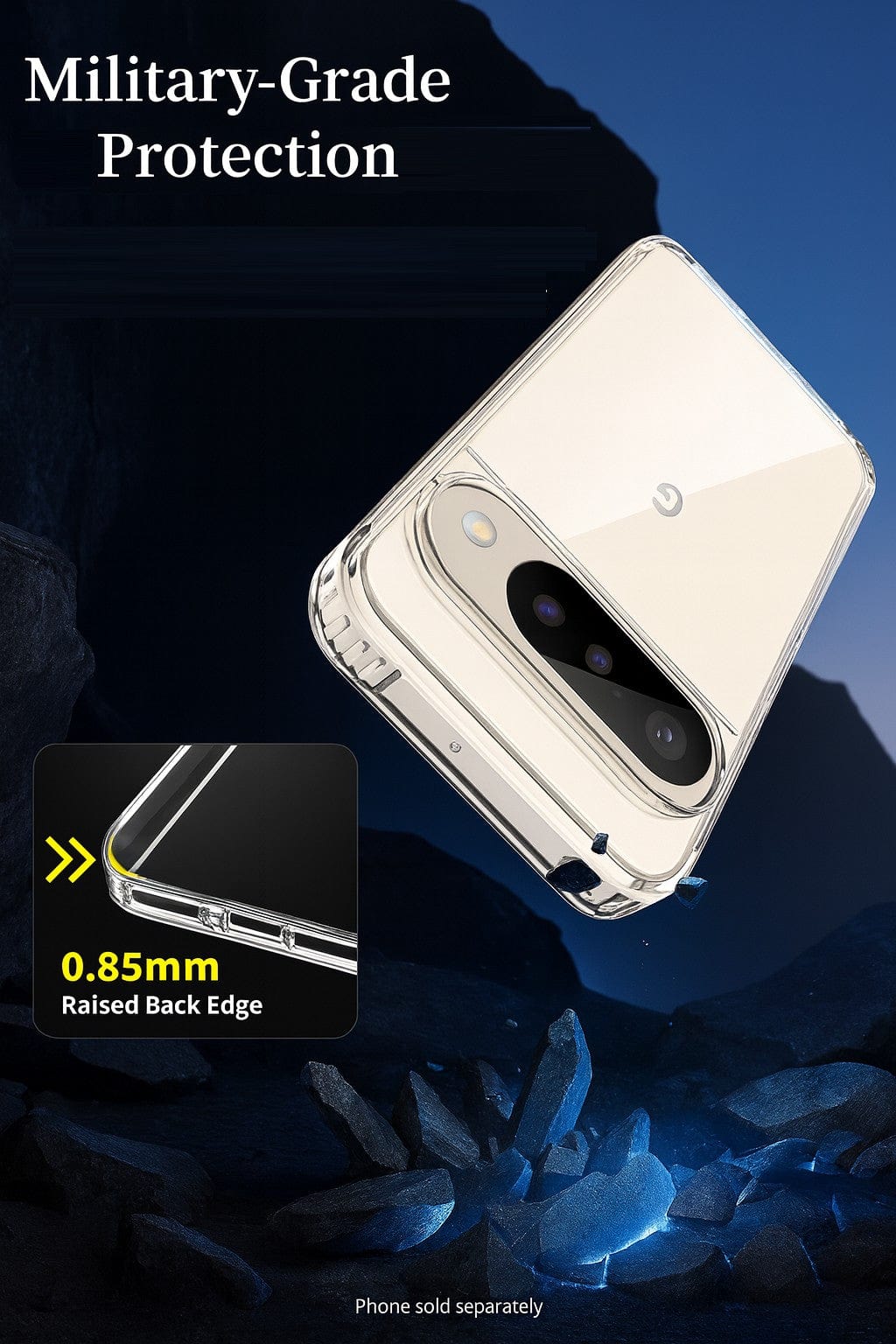 Google Pixel 10 Pro XL Clear Case – Slim Anti-Slip Grip | Venture Series