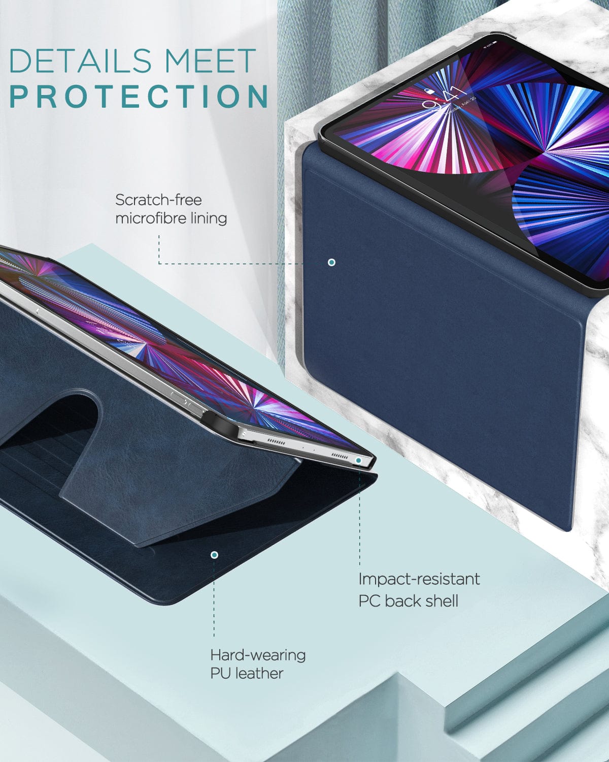 Indy Series Folio Kickstand Case - iPad Pro 11" (3rd/4th Gen) & iPad Air 11-inch M2 & M3 (2024)