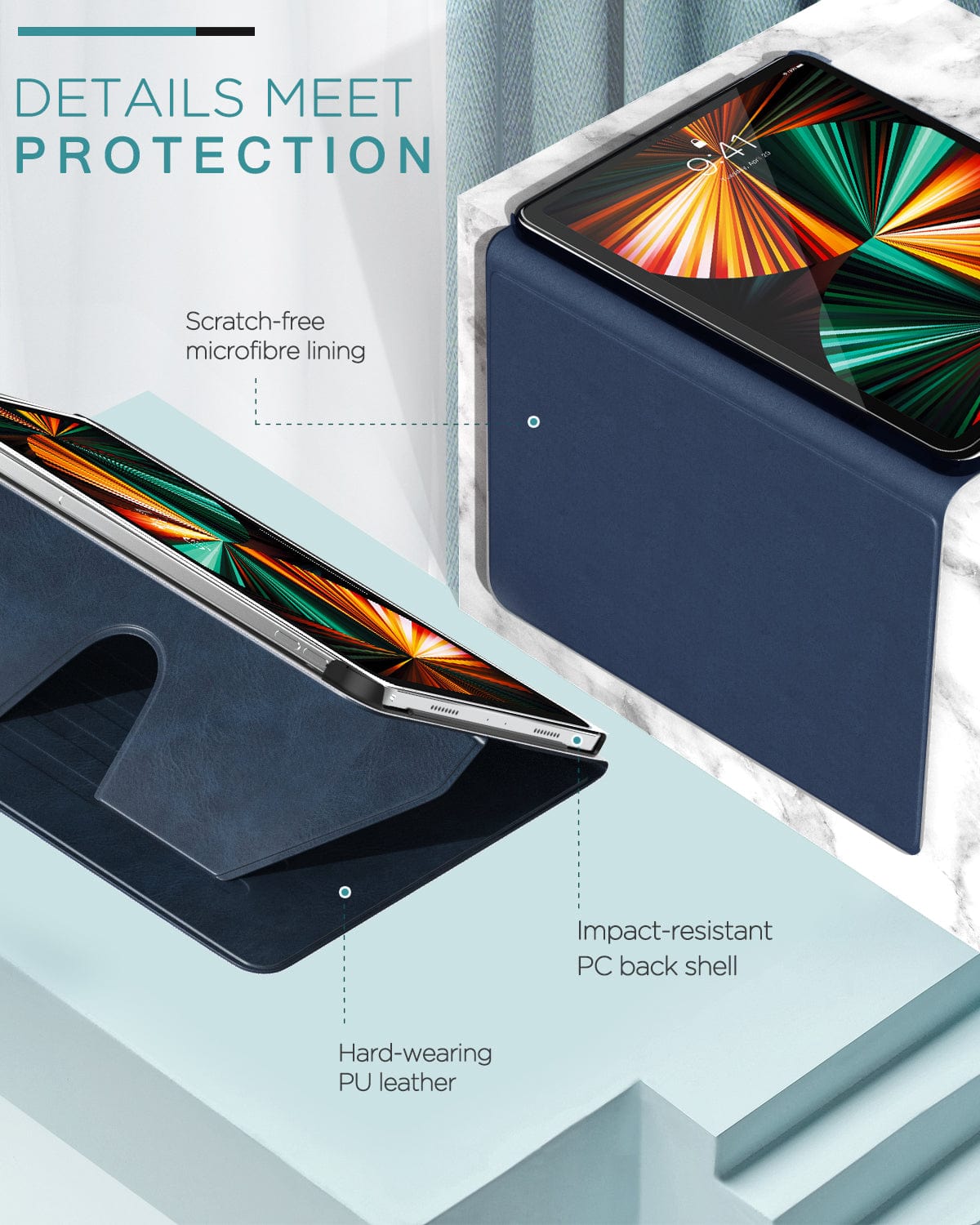 Indy Series Leather-Folio Kickstand Case - iPad Pro 12.9" and iPad Air 13"