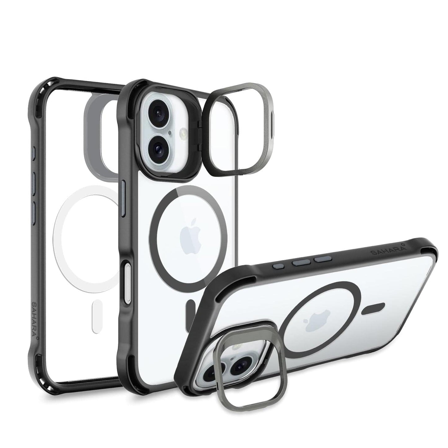 iPhone 16 Plus Clear Kickstand Case - Anti-Slip, Rugged, MagSafe | Venture Series