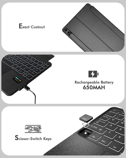 Samsung Galaxy Tab S11 Keyboard Case - Slim Backlit with Trackpad | ProTouch Navigate Series