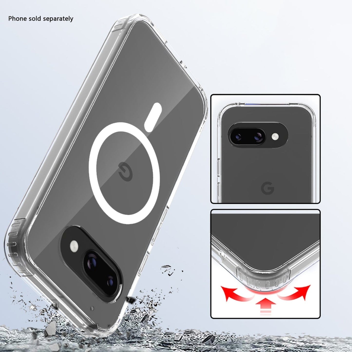 Venture Series Wallet Case for Google Pixel 9a - Clear/Scorpion Black