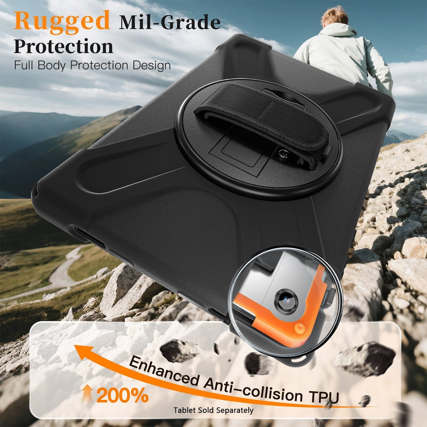 Samsung Galaxy Tab A11+ Case - Heavy-Duty, Hand Strap | Raider-X Series