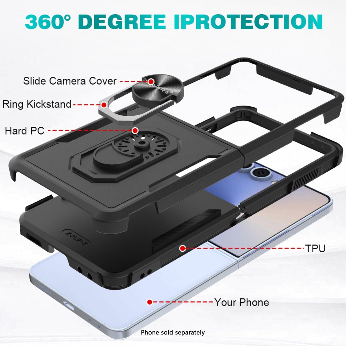 Samsung Galaxy Z Flip7 Case - Heavy-Duty, Kickstand Anti-Slip Design | Raider Series