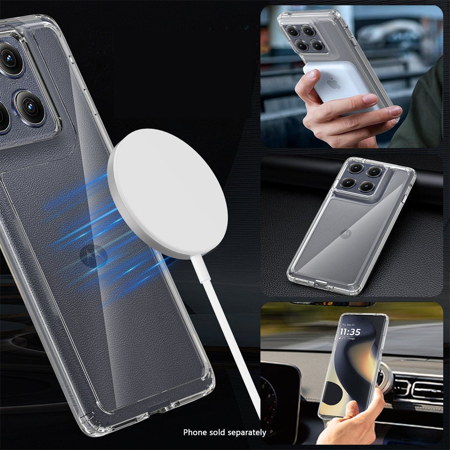 Motorola Edge (2025) Clear Case - Anti-Slip Grip Closed-Button Design | Venture Series