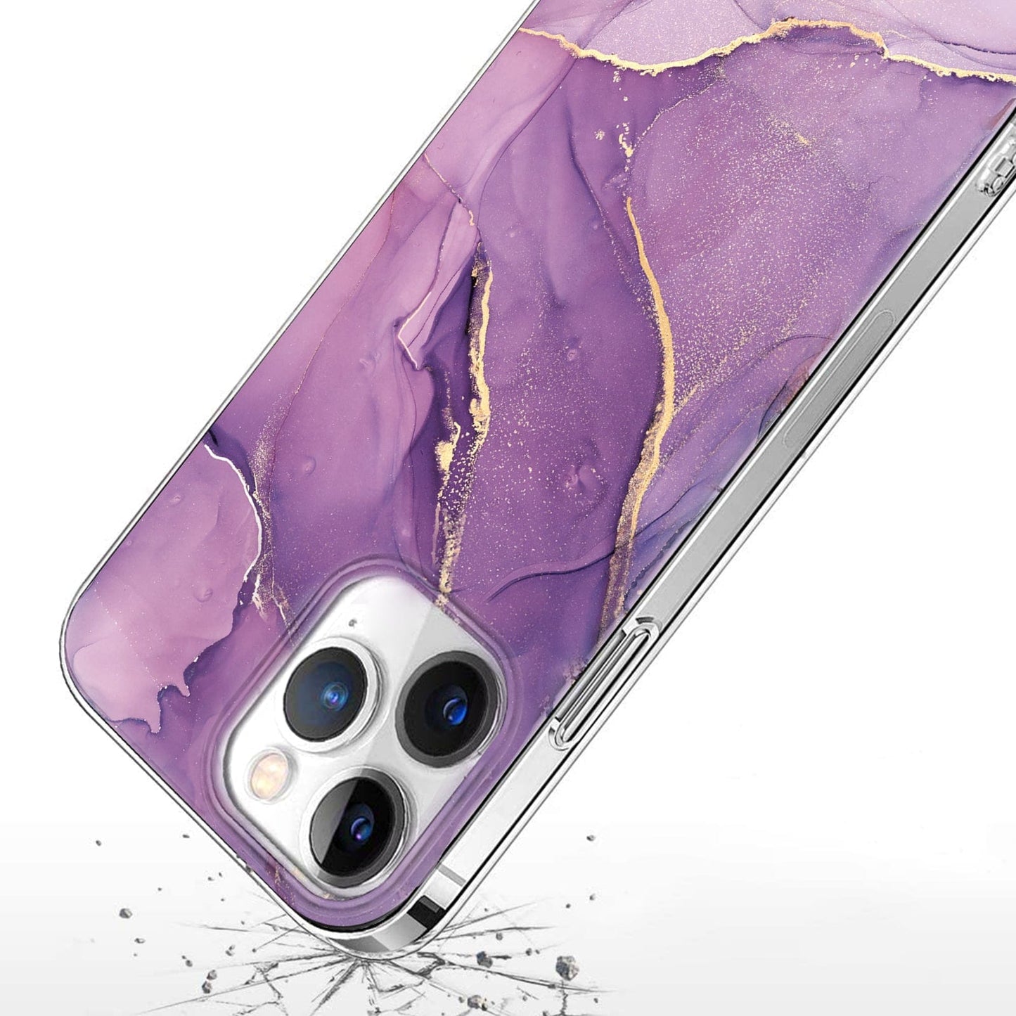 iPhone 15 Pro Max Purple Marble Case - Stylish Protection | Inspire Series