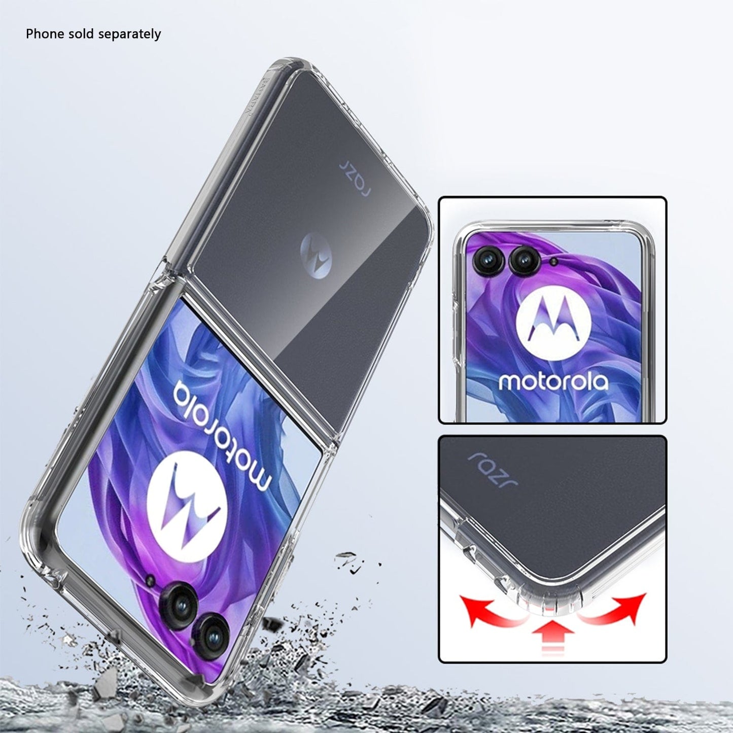 Motorola Razr+ (2025) Clear Case - Anti-Slip Grip, Shock-Absorbing Corners  | Venture Series