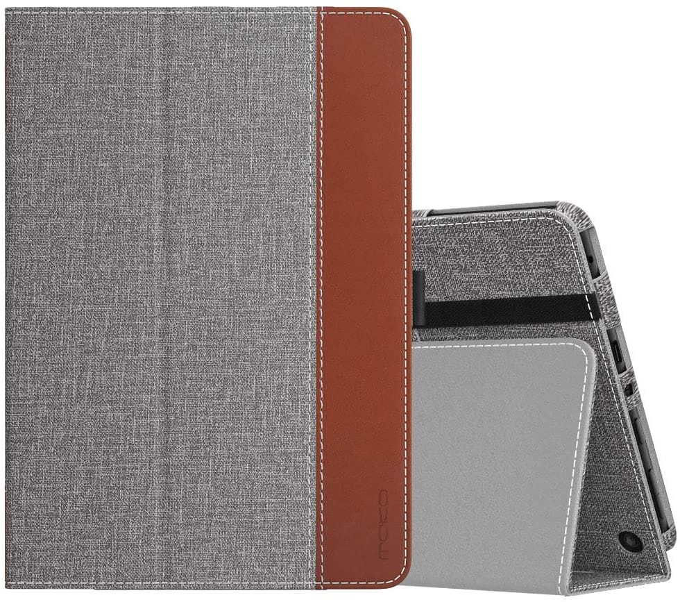 Gray Fabric Texture Folio Case - Amazon Fire HD 8 and Fire HD 8 Plus (2020-2024 release)
