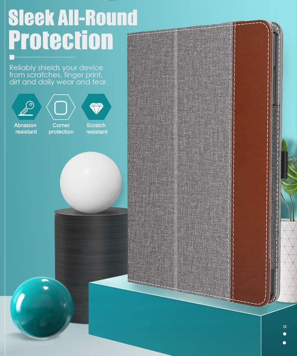 Gray Fabric Texture Folio Case - Amazon Fire HD 8 and Fire HD 8 Plus (2020-2024 release)