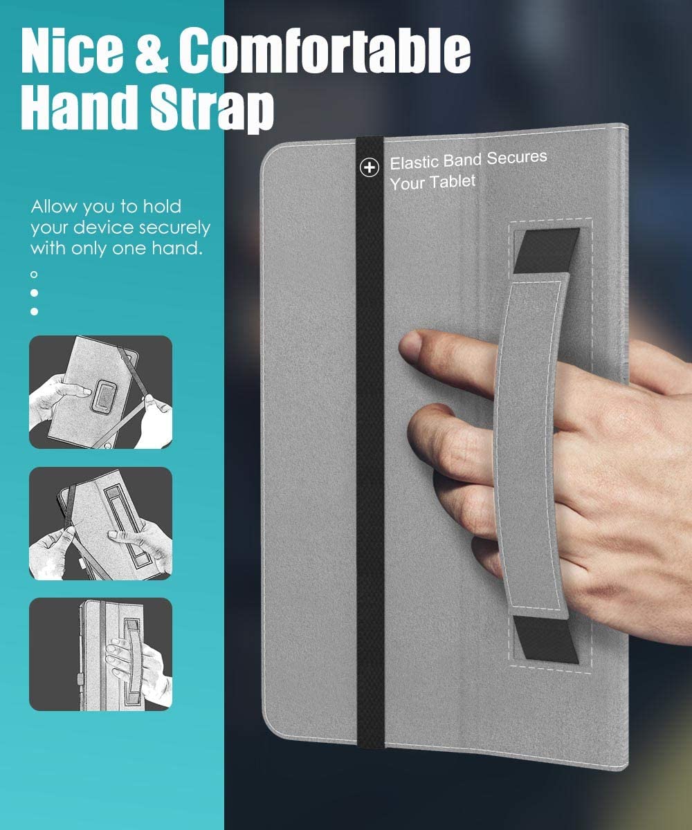 Gray Fabric Texture Folio Case - Amazon Fire HD 8 and Fire HD 8 Plus (2020-2024 release)