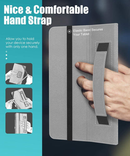 Gray Fabric Texture Folio Case - Amazon Fire HD 8 and Fire HD 8 Plus (2020-2024 release)