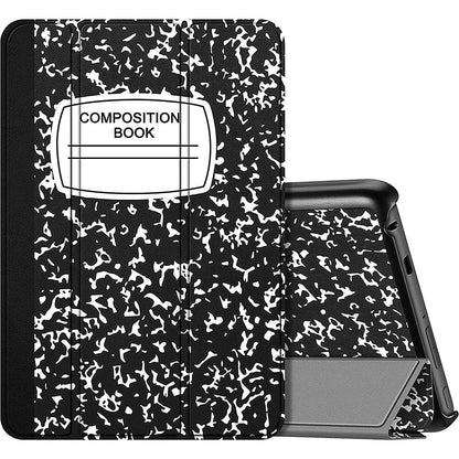 Composition Book Theme Vegan Leather Folio Case - Amazon Fire 7 (2022)